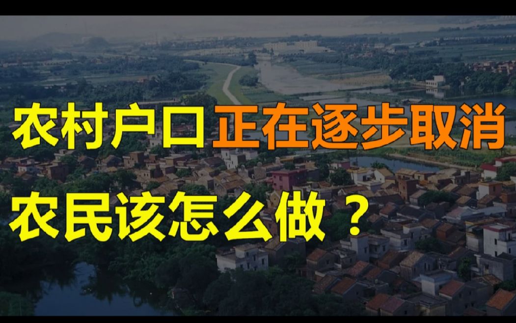 农村户口将全面取消,所有农村的朋友,这几件事情你做了吗?哔哩哔哩bilibili