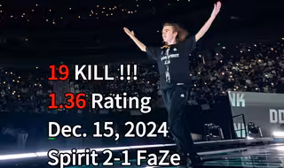 Spirit 2-1 FaZe 'donk' 19KILL 1.36RATING!!! (Map 2 ANCIENT)2024.12.15【 PW Major】