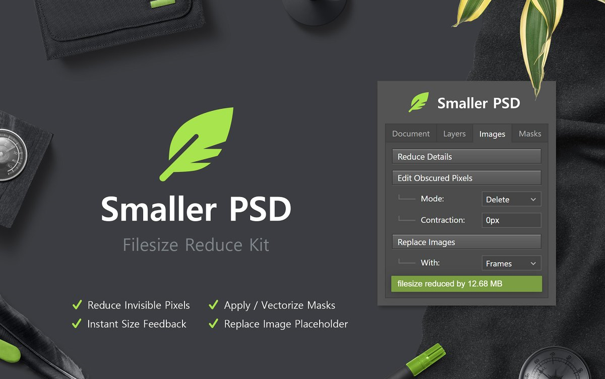 Adobe超强辅助插件,一键快速压缩文件脚本Smaller PSD  Filesize Reduce Kit哔哩哔哩bilibili