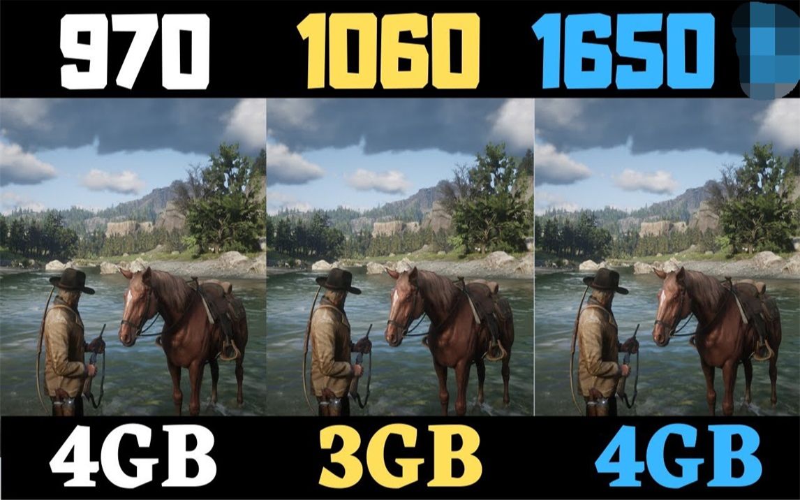 GTX 970 vs GTX 1060 3G vs GTX 1650 显卡游戏性能测试对比(1080P分辨率,CPU为i5-10400F) 60帧视频