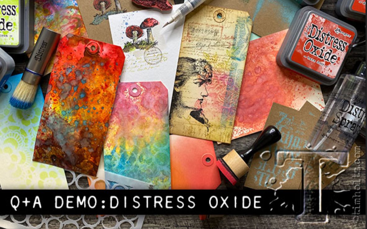 【周六教程】Oxide印台上色方法,跟不同工具的结合的使用方法 | Q+A demo: distress oxide哔哩哔哩bilibili