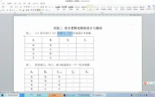 Download Video: 实验三 组合逻辑电路设计与测试