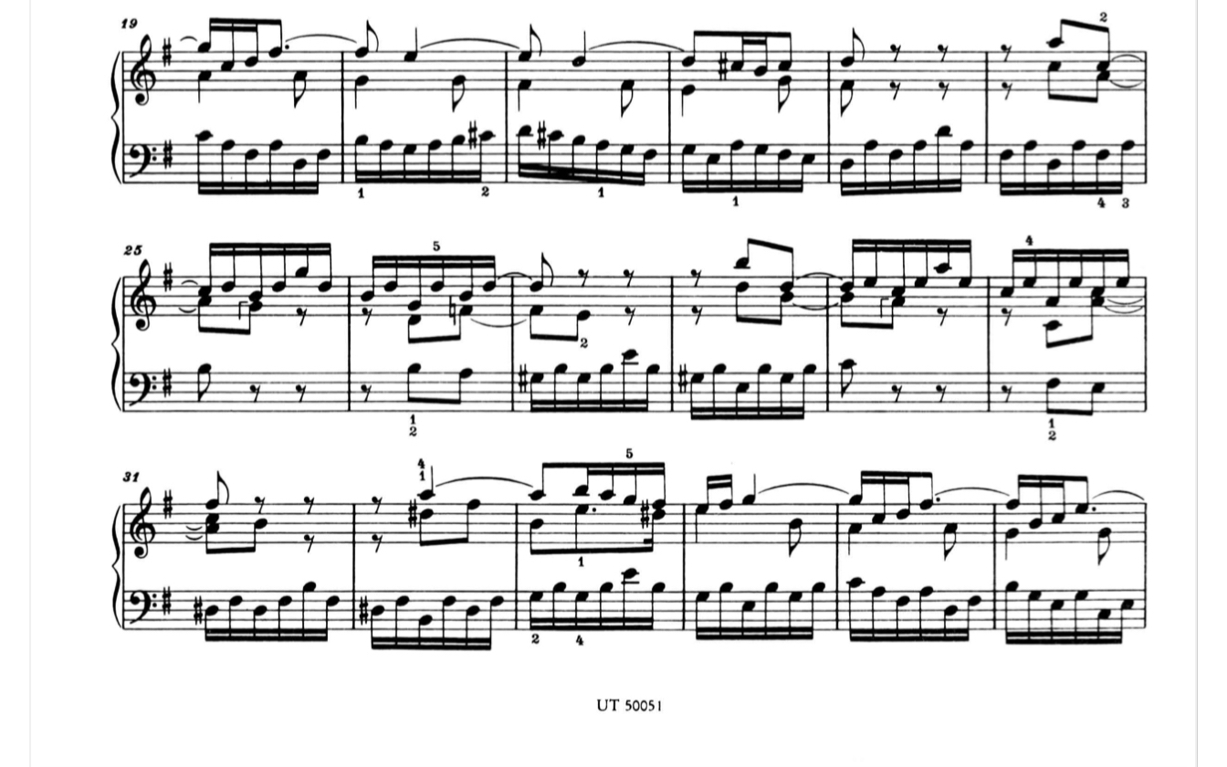 [图]巴赫平均律第二册 G大调赋格 BWV884 (第15首）