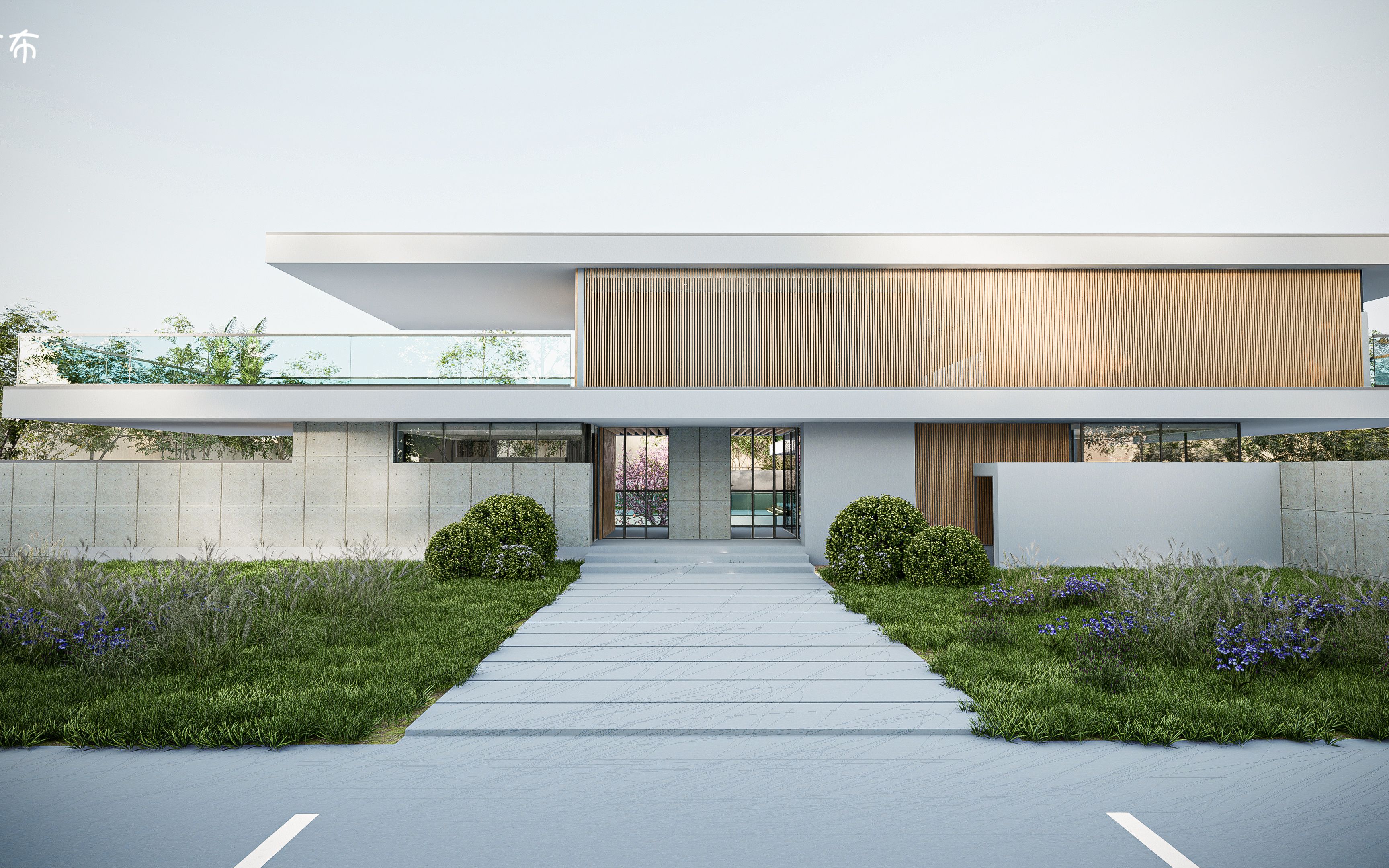 现代别墅渲染动画