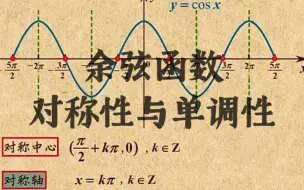 Скачать видео: 高中数学｜【第五章 三角函数】24 余弦函数的对称性与单调性