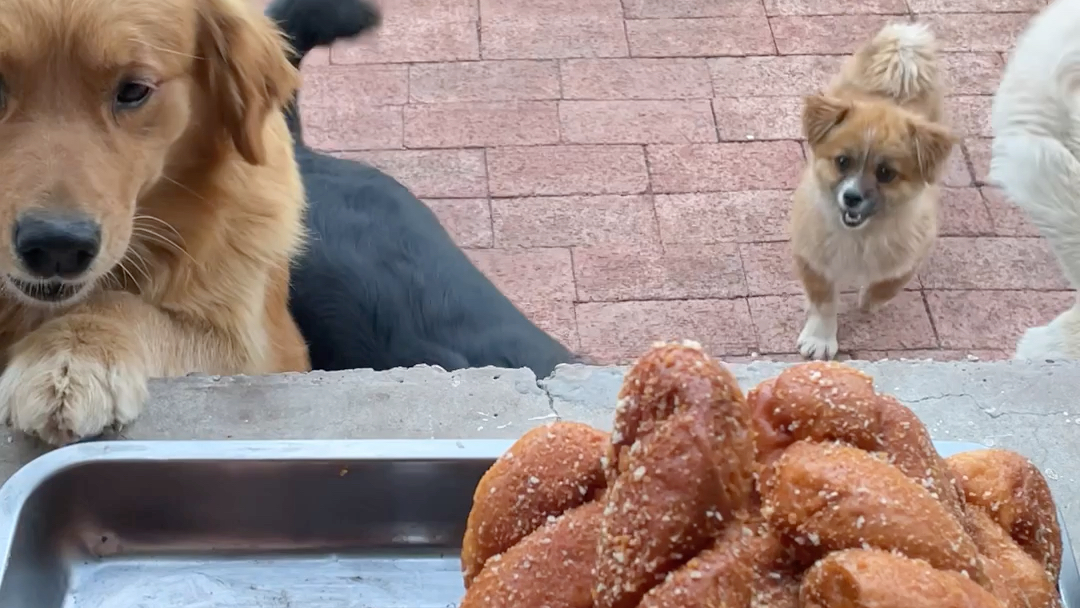 今天我们吃鸡腿,还有大麻花哦,一起吃的饱饱哒!