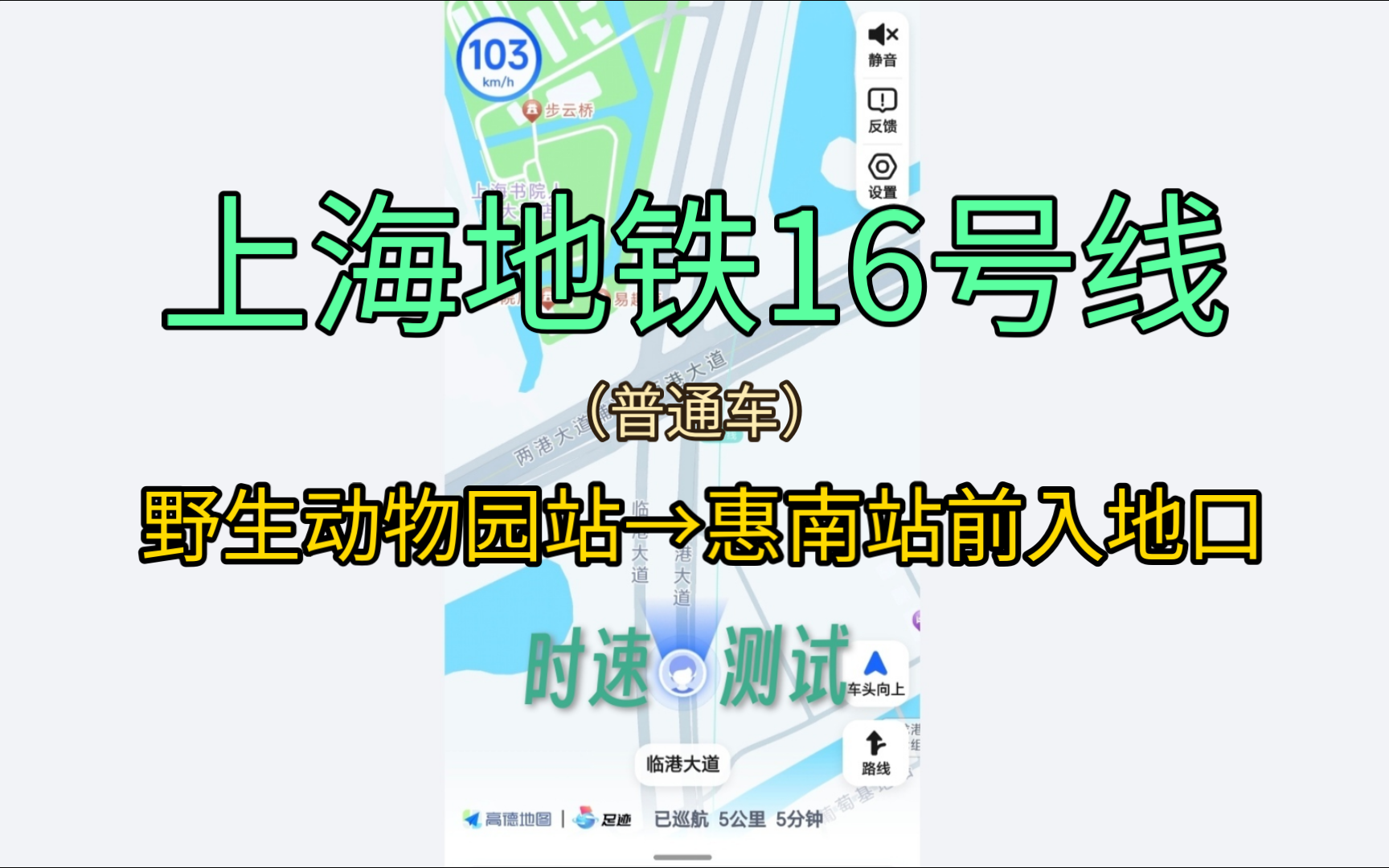 【地铁时速测试】申通16号线野生动物园站→惠南站前入地口区间哔哩哔哩bilibili