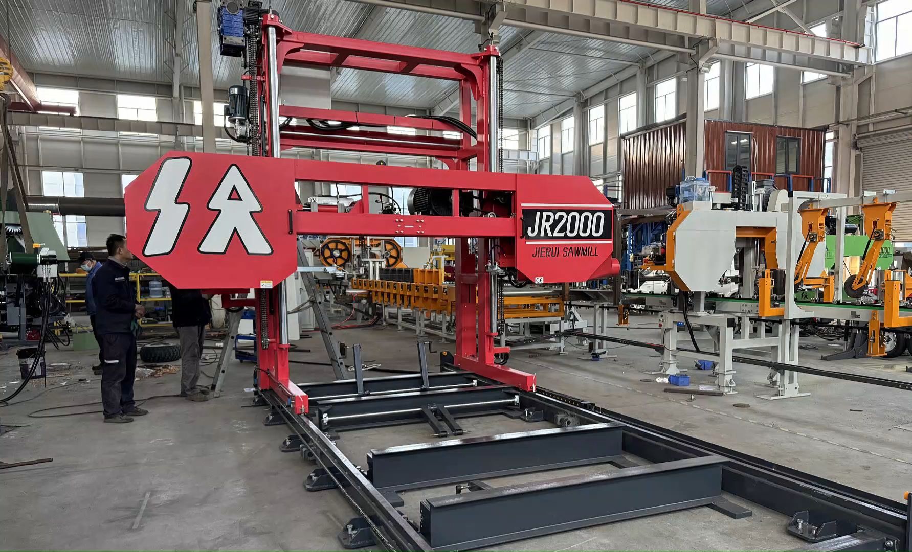 山东杰睿大型龙门带锯机卧式龙门锯大直径原木切割机木材锯板机家具厂