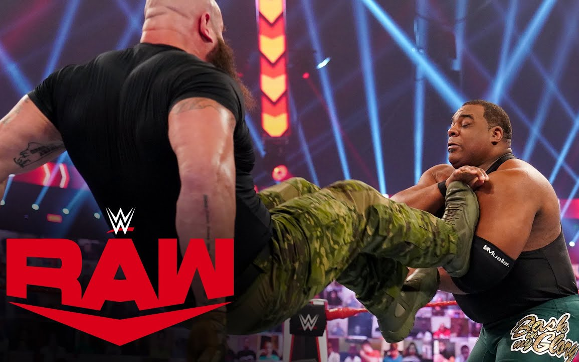 【raw 1428】大块头激烈互锤 基斯李与布朗斯特劳曼干爆围栏和led屏