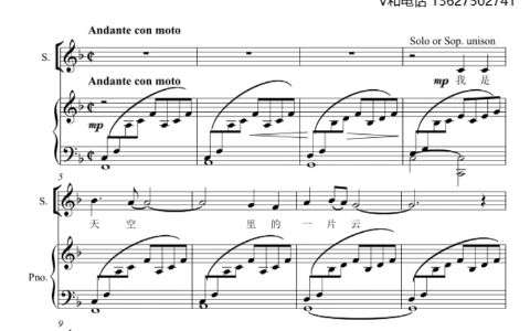 偶然-金声合唱团 编配改编合唱简谱钢琴伴奏五线谱