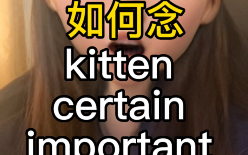 出国十几年才知道如何念kitten, certain, important哔哩哔哩bilibili