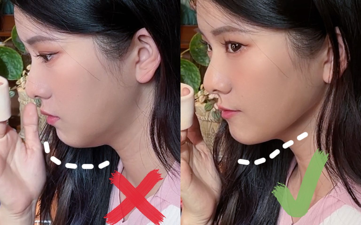 如何正确的收下巴,下颌线清晰,1秒塑造明星同款紧致感