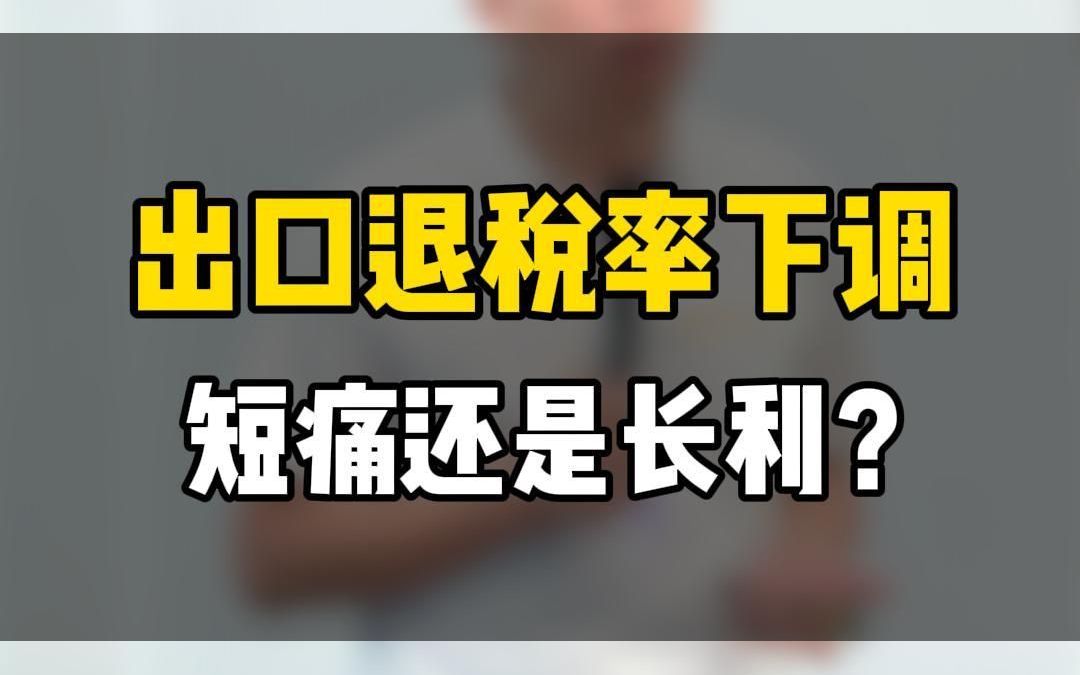 出口退税率下调短痛还是长利?哔哩哔哩bilibili