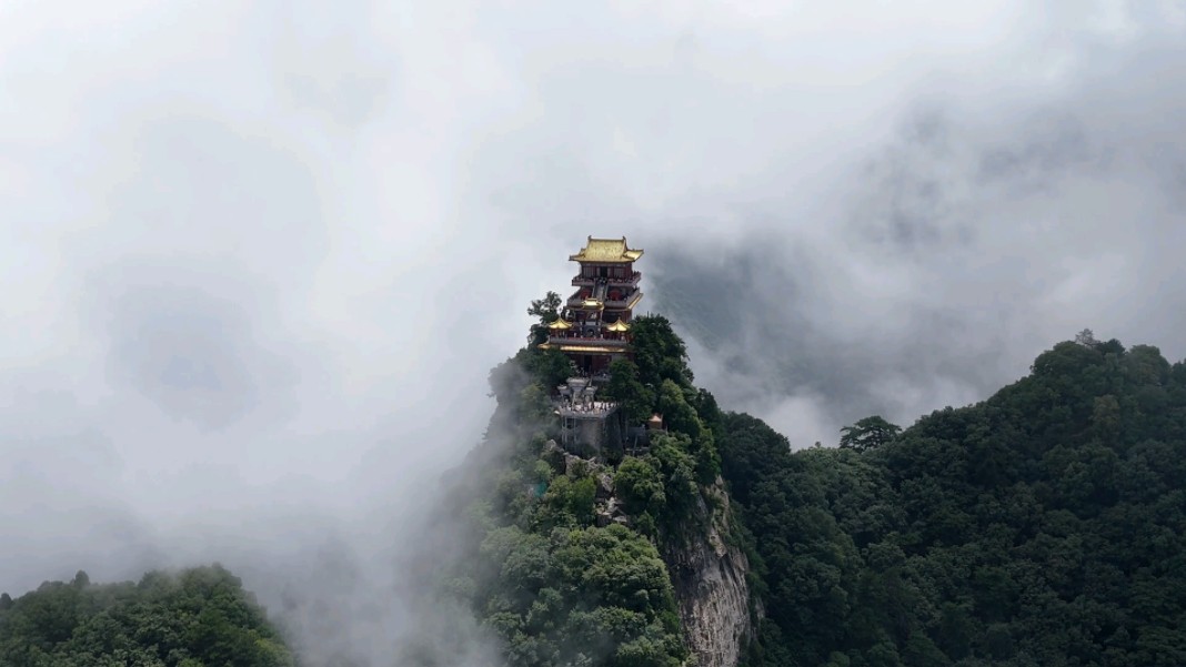 秦岭云海 航拍@终南山南五台 灵应台