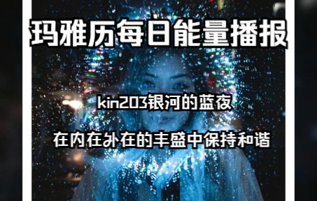 玛雅历每日能量播报kin203银河的蓝夜 在内在外在的丰盛中保持和谐哔哩哔哩bilibili