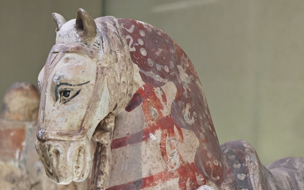 彩绘陶马,陶骆驼,忽闪忽闪的大眼睛