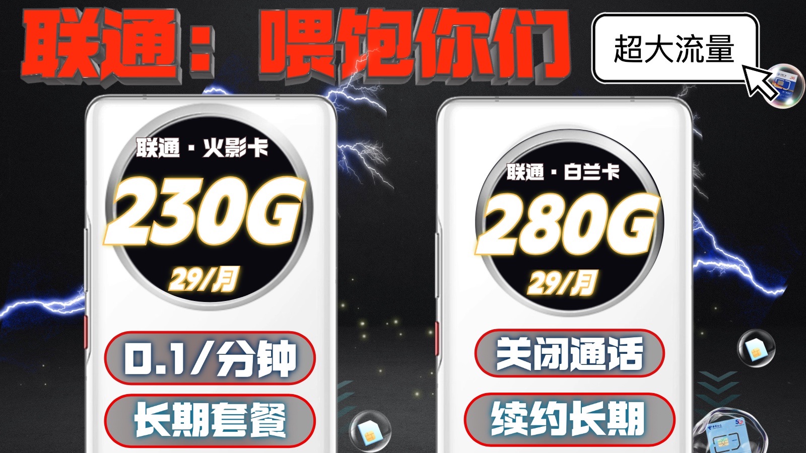 长期29元230G流量,联通全能型选手申请出战!哔哩哔哩bilibili