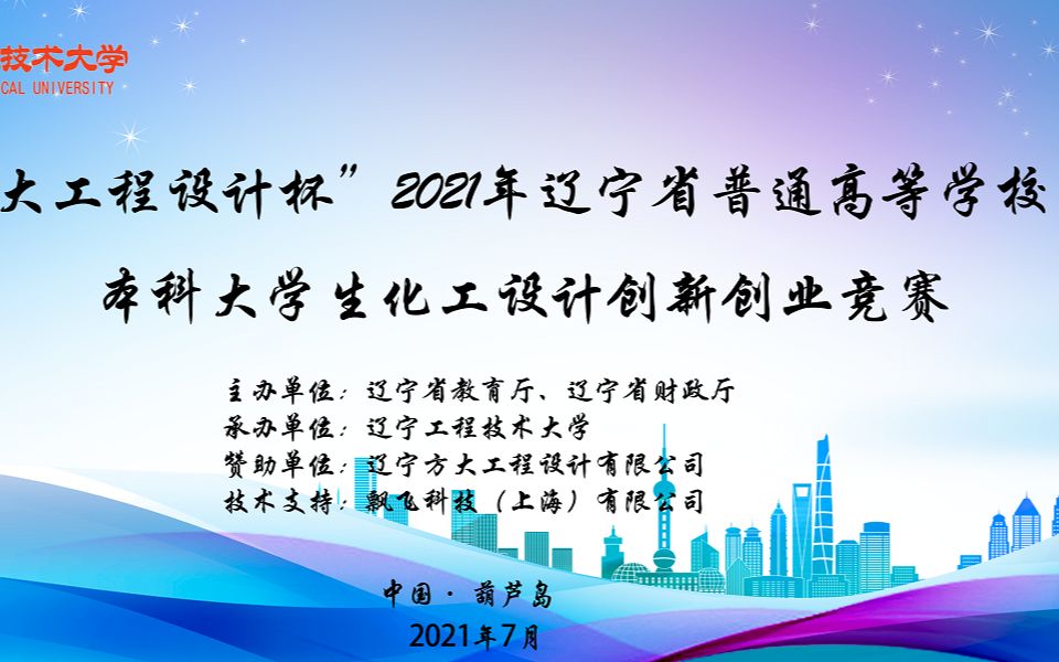 2021年辽宁省化工设计创新创业竞赛B组沈阳化工大学粉条炖佩奇团队哔哩哔哩bilibili