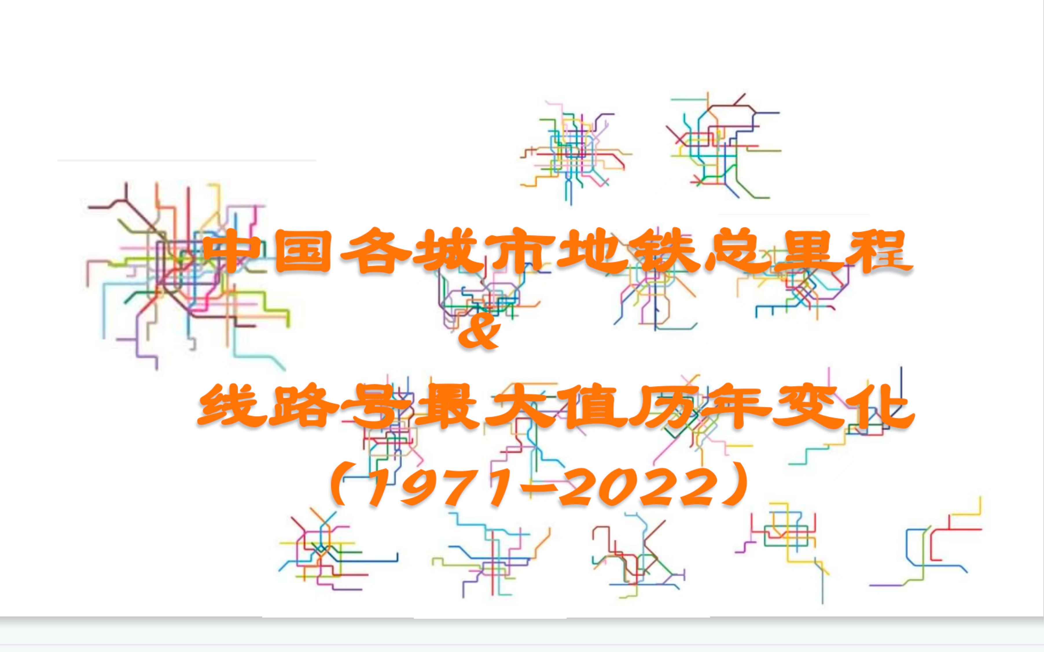 中国各城市地铁总里程&线路号最大值历年变化(19712022)哔哩哔哩bilibili