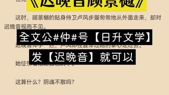 今日高质量小说《迟晚音顾景樾》分享阅读哔哩哔哩bilibili