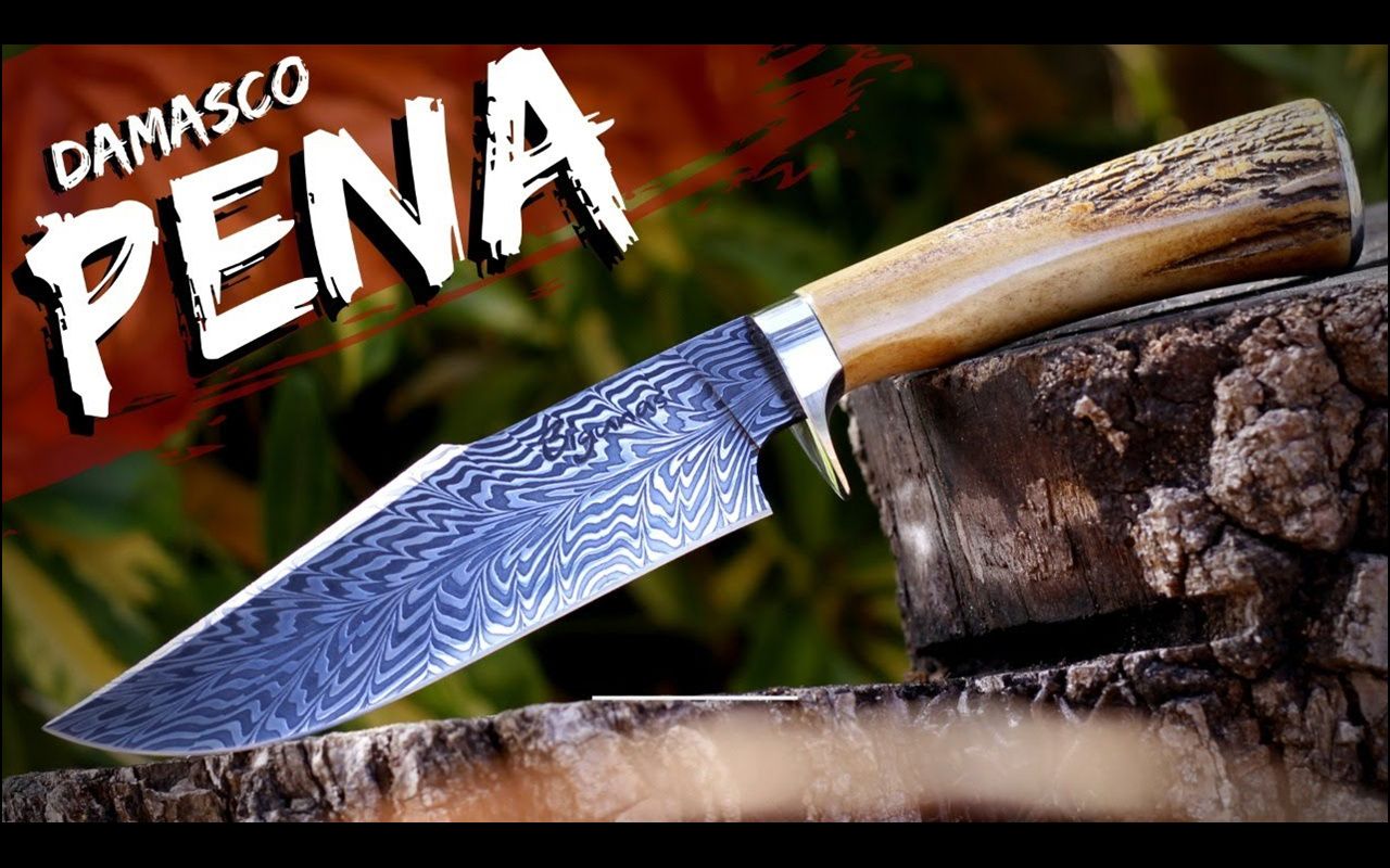 【刀匠】damasco padr01o pena - feather pattern
