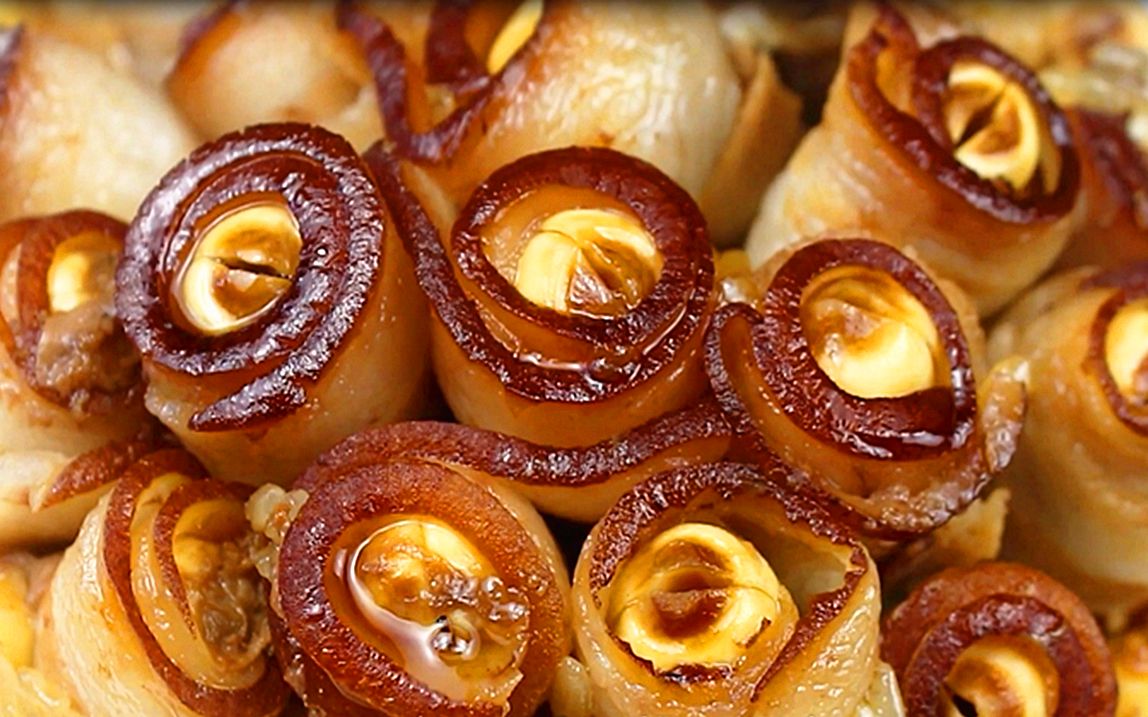 超有创意的龙眼夹沙肉做法!