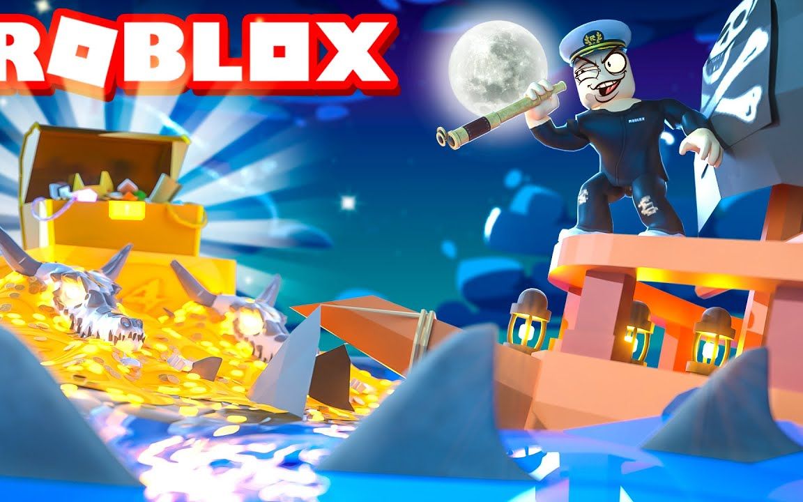 [图]Roblox造船寻宝：我们的船居然掉进了巨型马桶里！小飞象解说