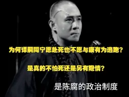 为何谭嗣同宁愿赴死也不愿与康有为逃跑？是真的不怕死还是另有隐情？