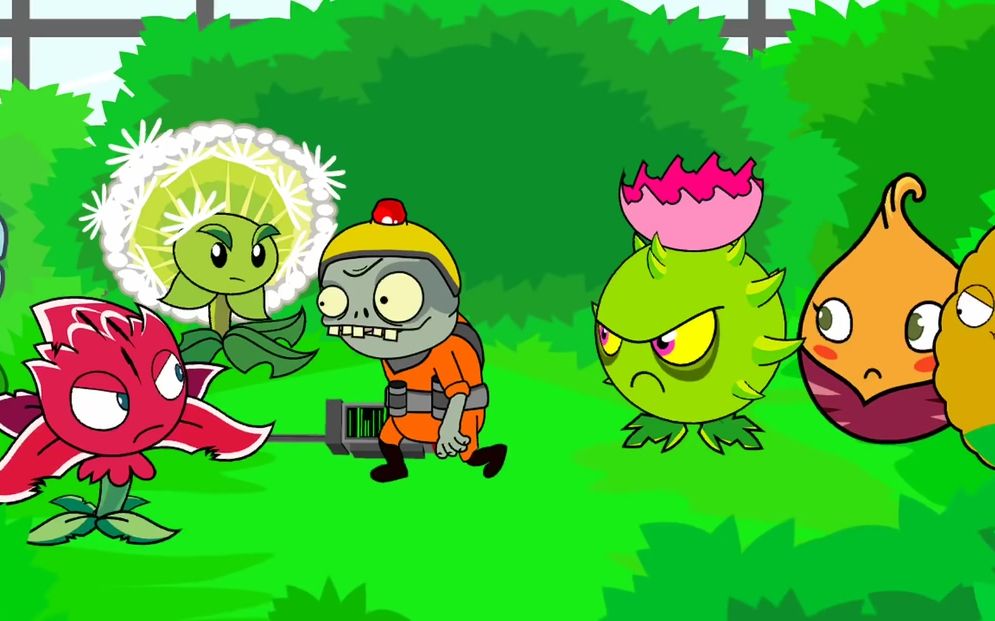 [图]【PVZ2动画】红针花与导向蓟的花园快打