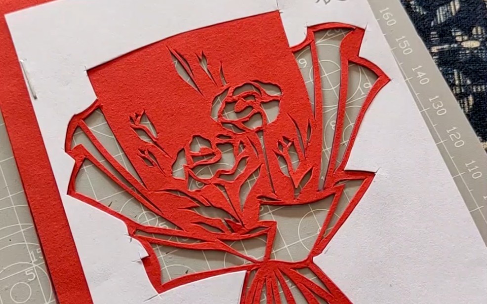 洋桔梗花束剪纸