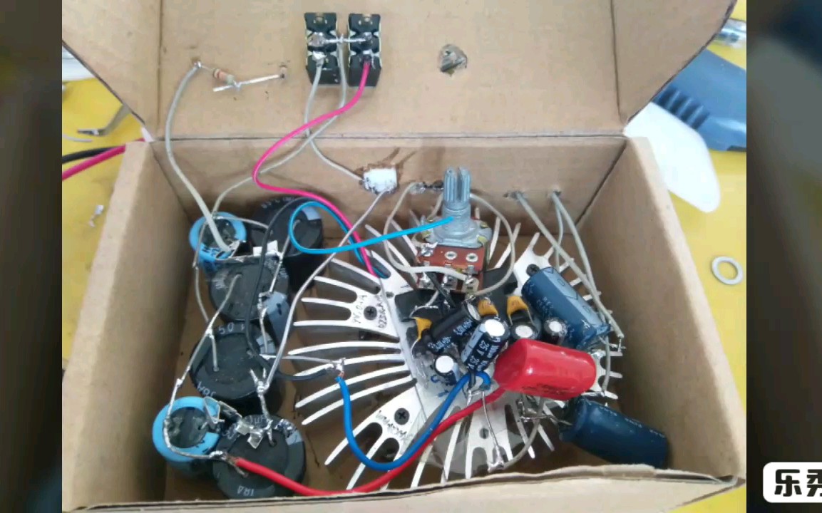 纯手工搭棚焊自制ta7240ap功放音响