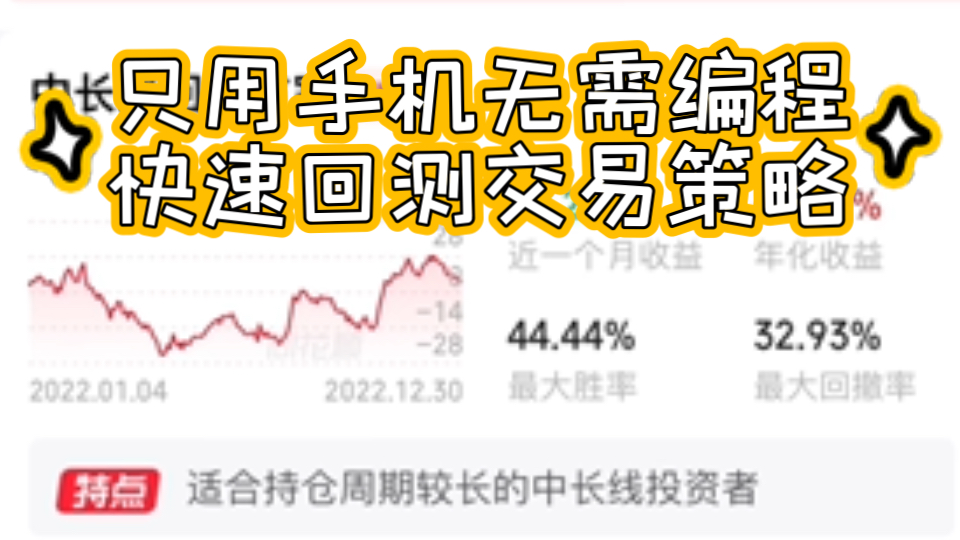 【从零构建交易系统】1. 如何使用手机回测你的交易策略,无需编程且免费哔哩哔哩bilibili