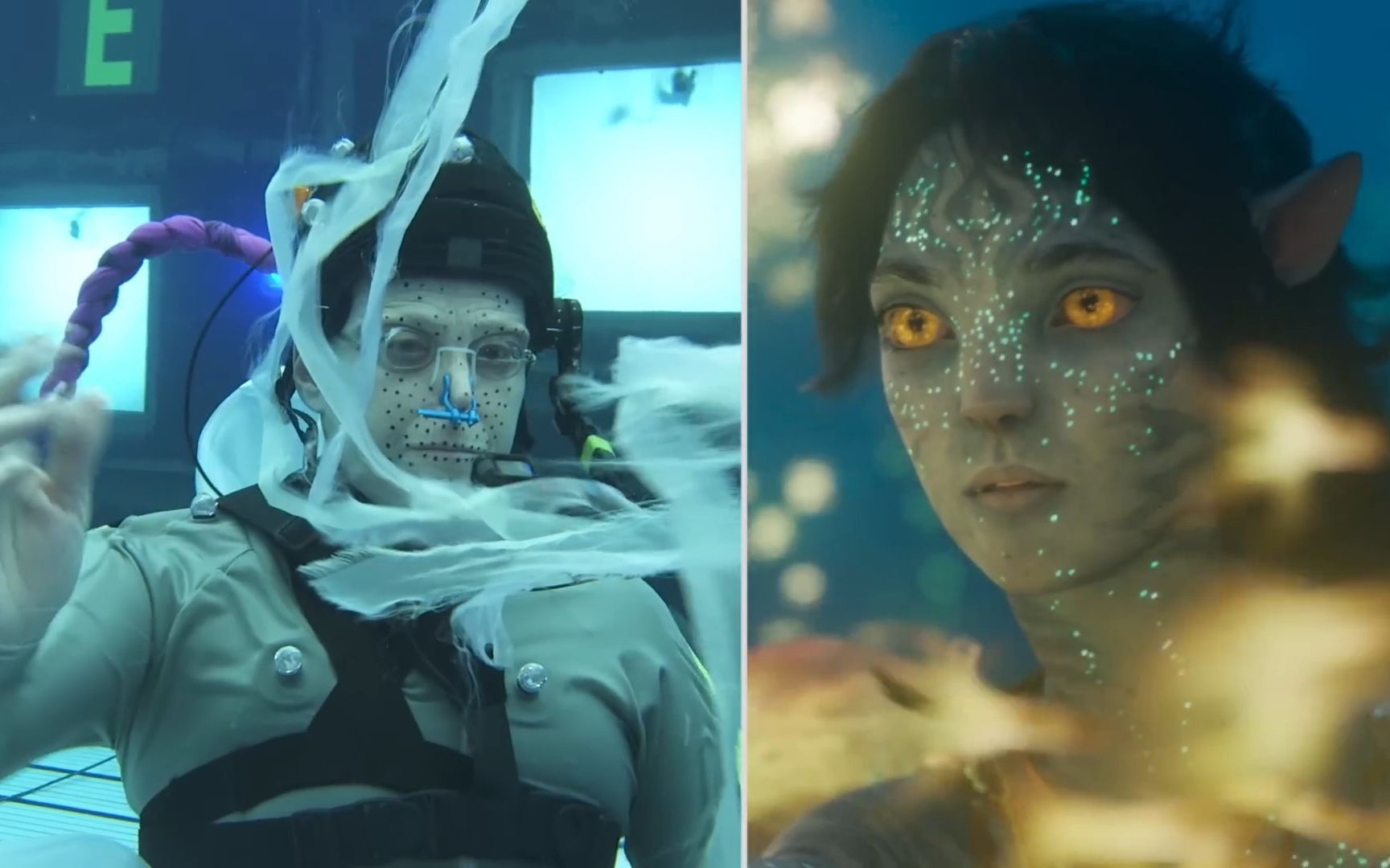 阿凡达2一些拍摄花絮,西格尼的演技我是佩服的