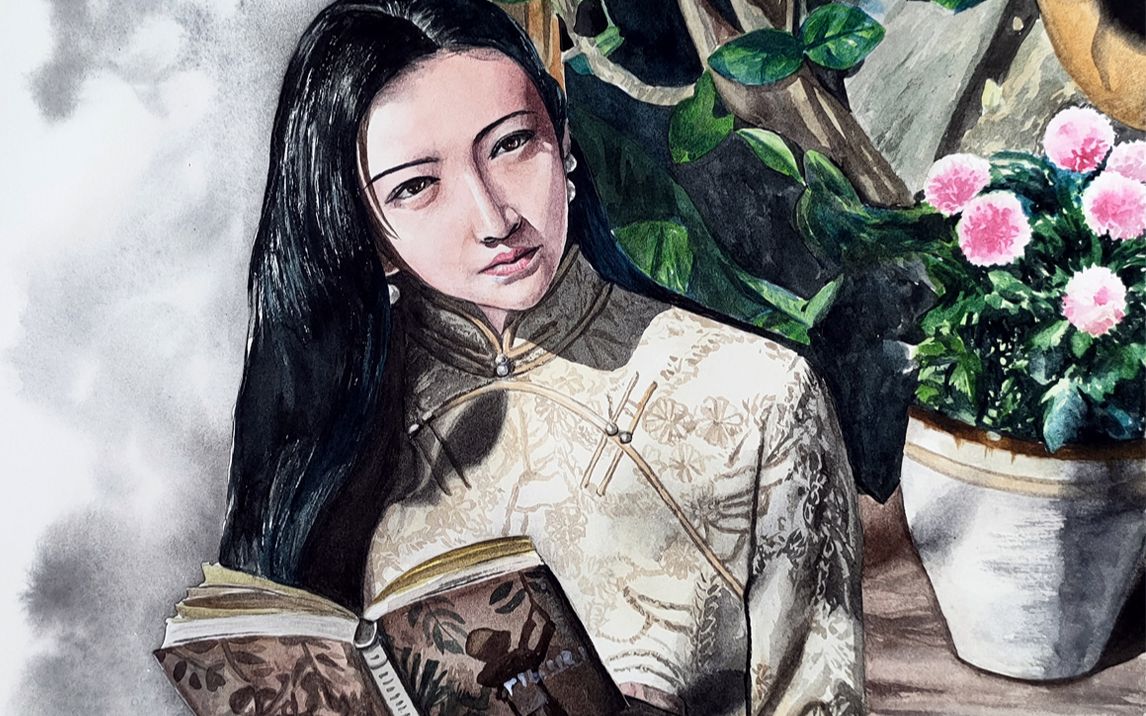 【水彩】绝美司藤小姐这样画!高级水彩古风警告!