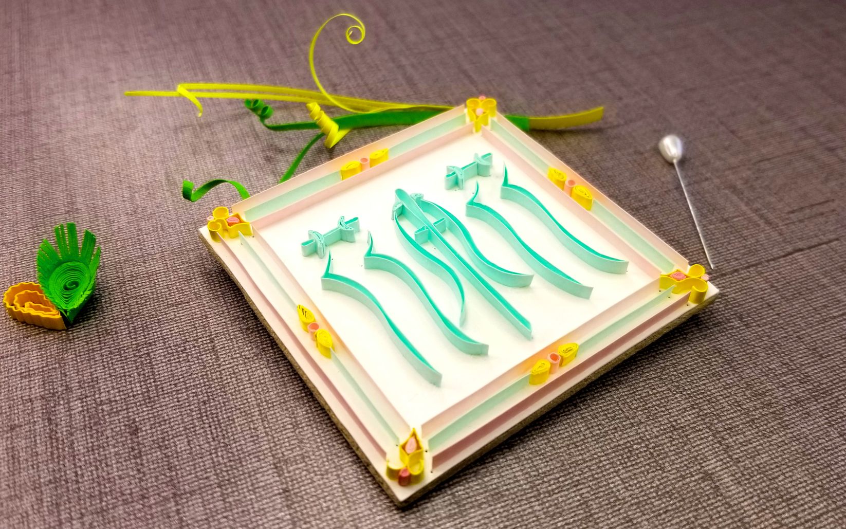 衍纸汉字的制作 给自己做了一个桌面小摆件