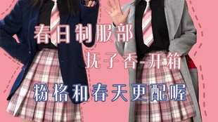 Jk制服 怦然心动的粉色格裙 优雅可爱大粉格子开箱穿搭 兔缝缝 大粉格子 哔哩哔哩 つロ干杯 Bilibili