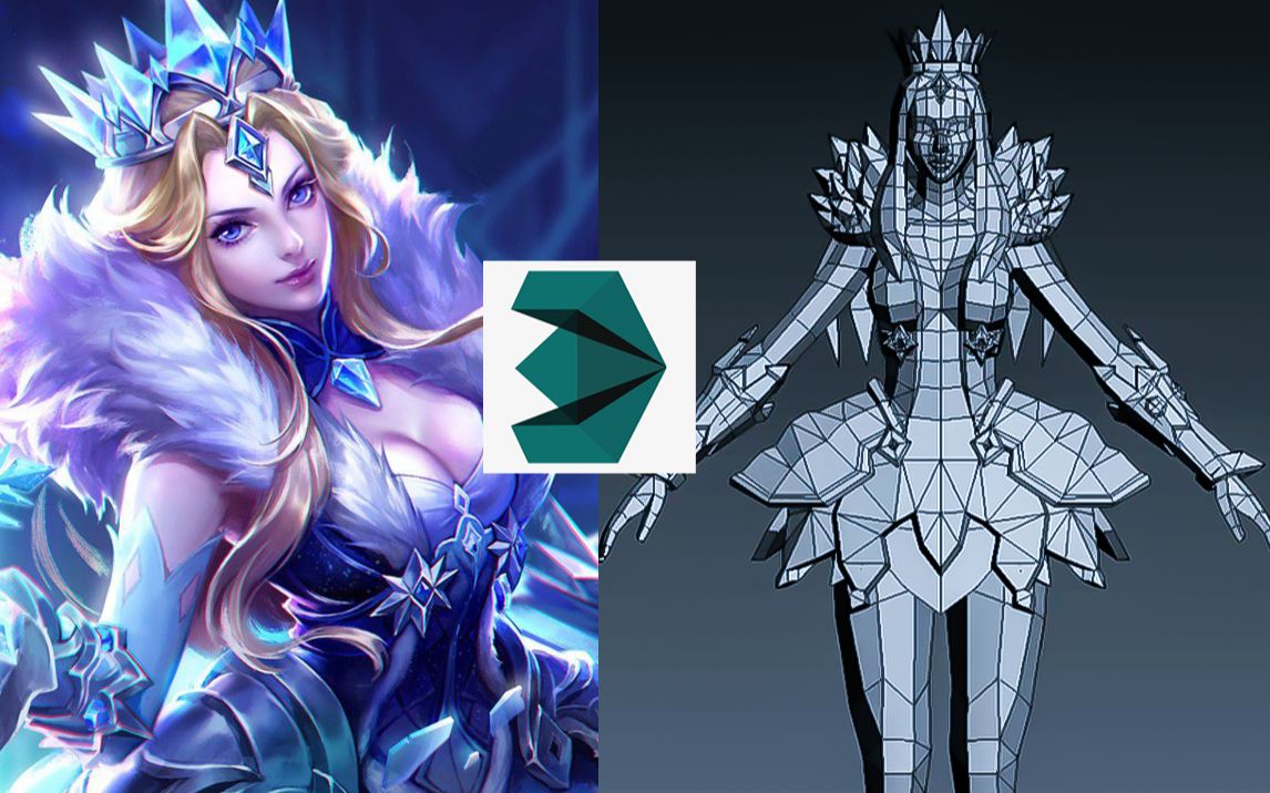 3dmax建模王者荣耀雅典娜人物案例建模流程学习讲解视频