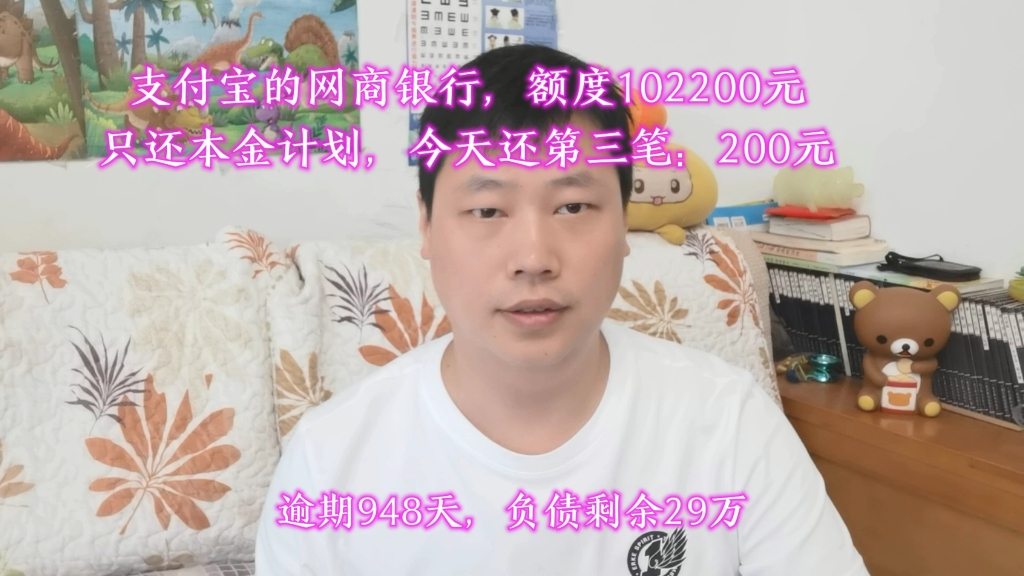 支付宝网商贷,额度102200元,只还本金计划,今天还第三笔:200元哔哩哔哩bilibili