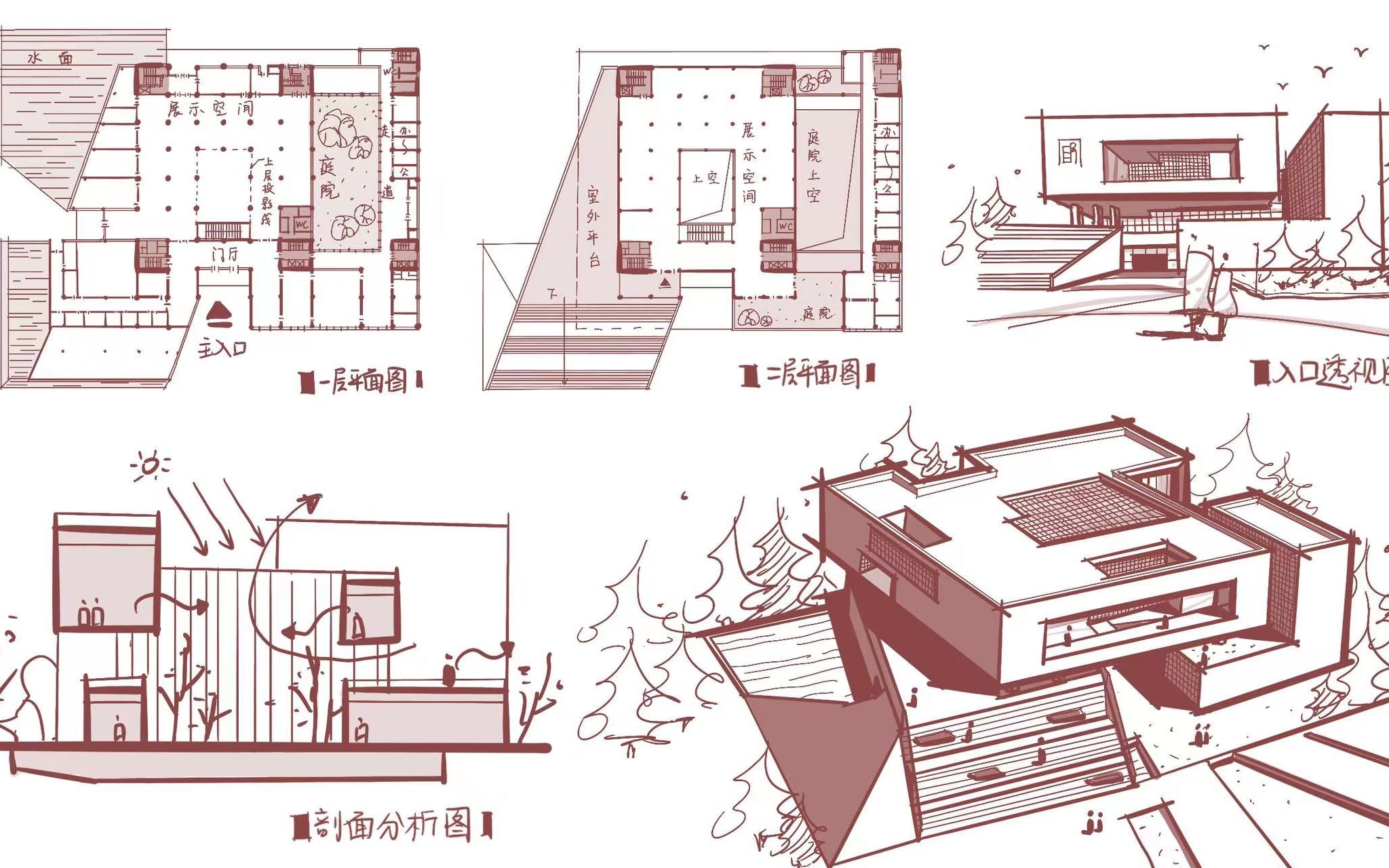 【快题素养提升计划】23建筑考研宿州城市规划展示馆哔哩哔哩bilibili