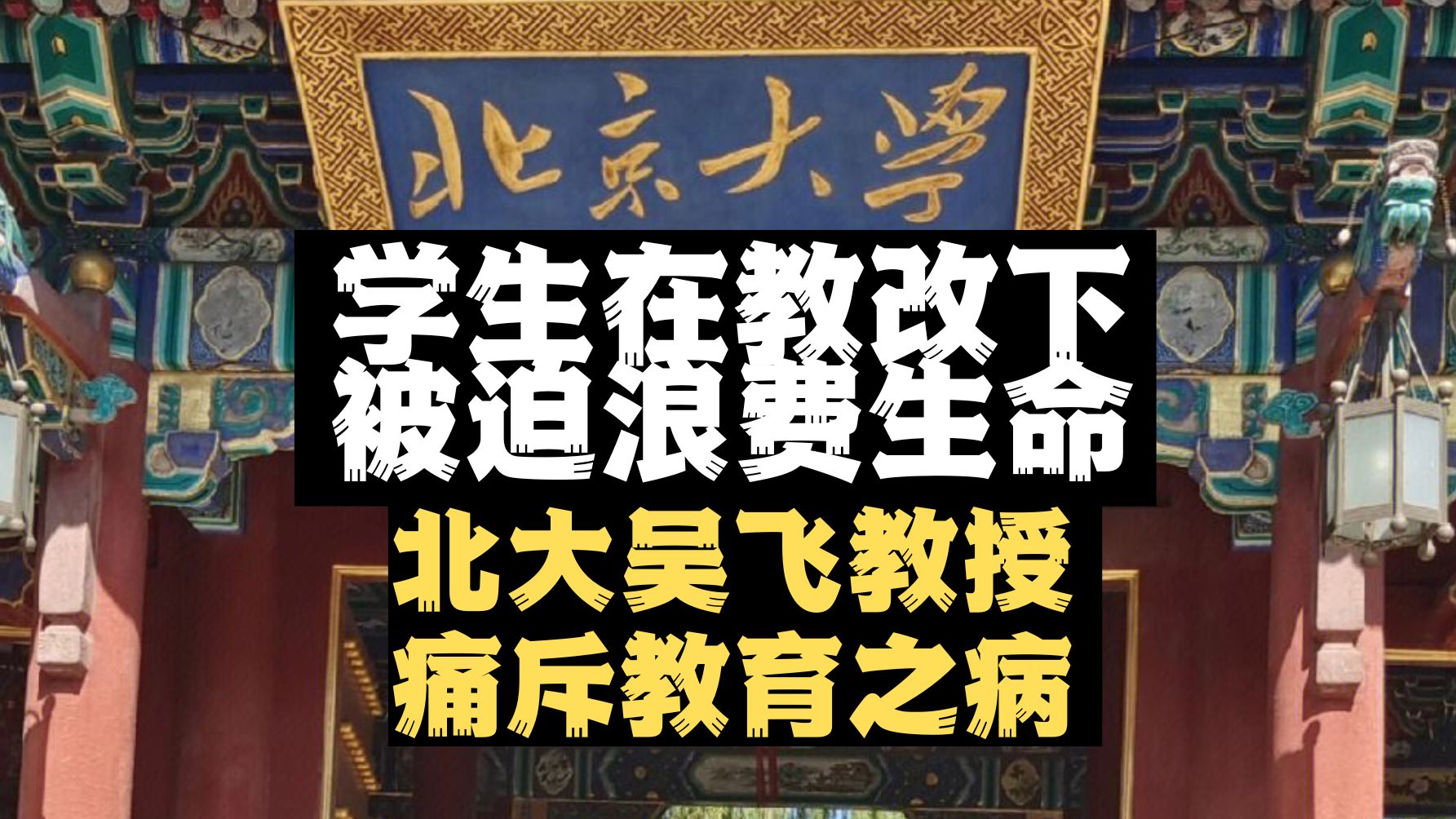 当代学生现状:在教改中浪费生命!独家字幕北京大学十佳教师吴飞哔哩哔哩bilibili