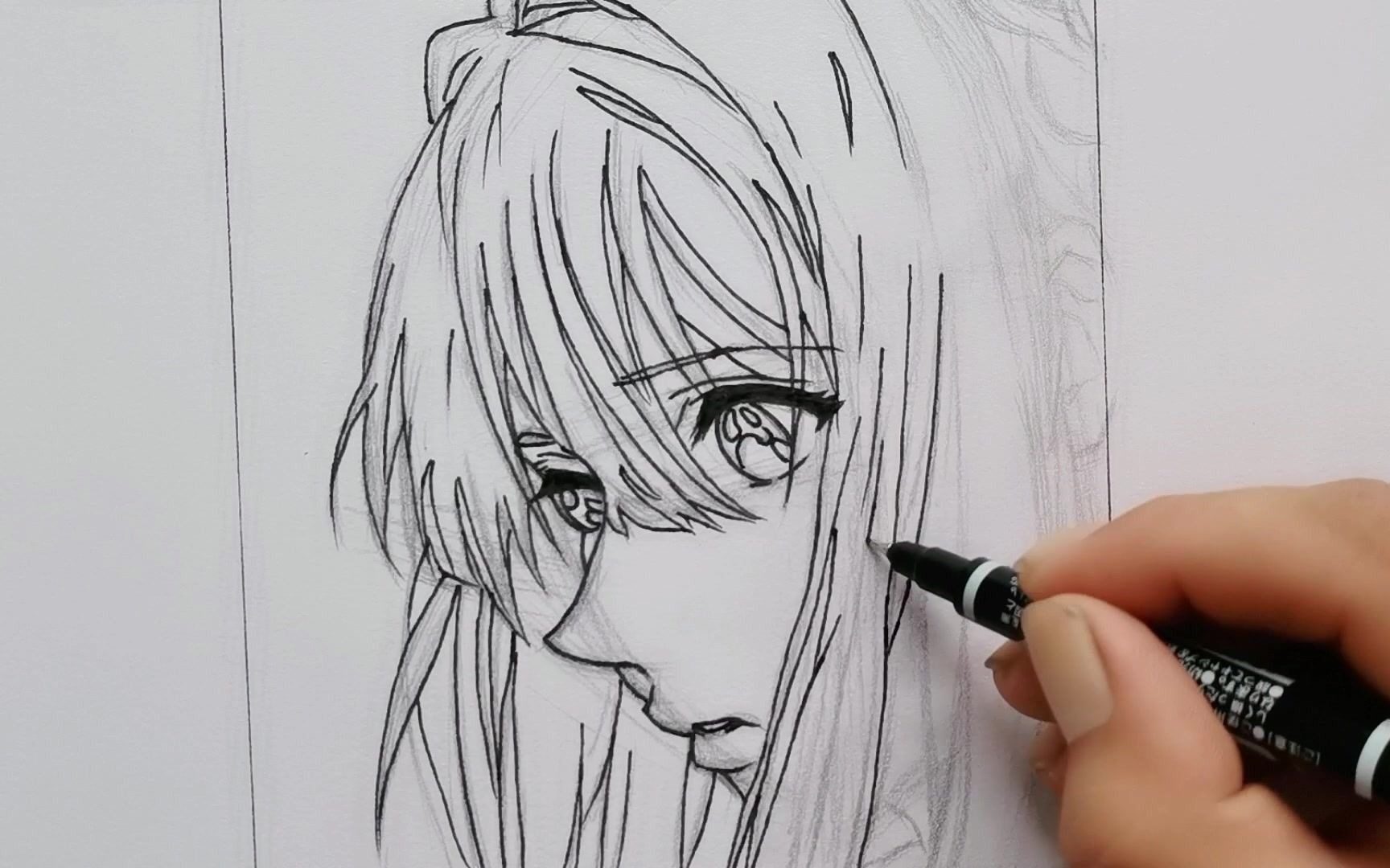 超美的薇尔莉特,你爱了吗?手绘动漫女孩侧脸过程,超详细哦