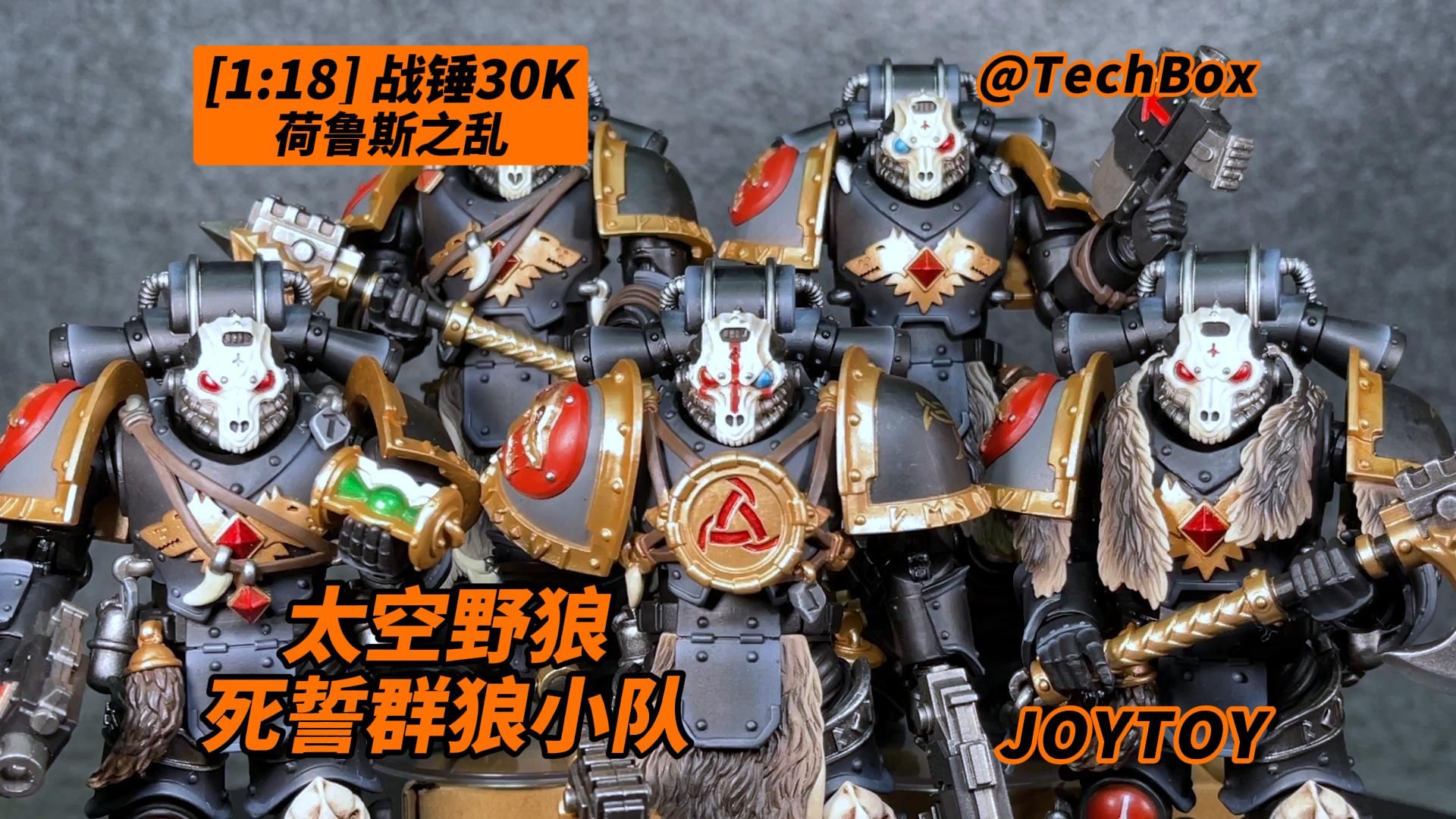 Joytoy暗源 战锤30K 太空野狼 死誓群狼小队 五人组 1/18可动人偶 3.75兵人 开箱哔哩哔哩bilibili