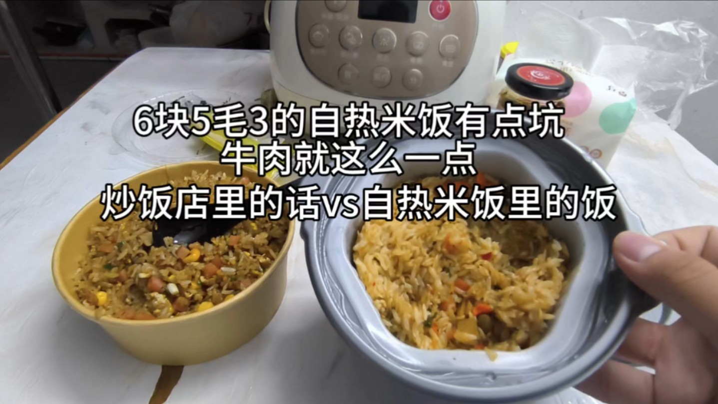 抖音上售卖的6块5毛3的自热米饭,和饭店售卖的炒饭有什么区别?哔哩哔哩bilibili