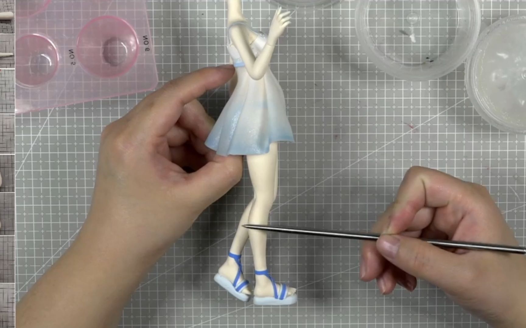 日漫人物粘土课程(素体,身体)高阶课精细讲解制作过程