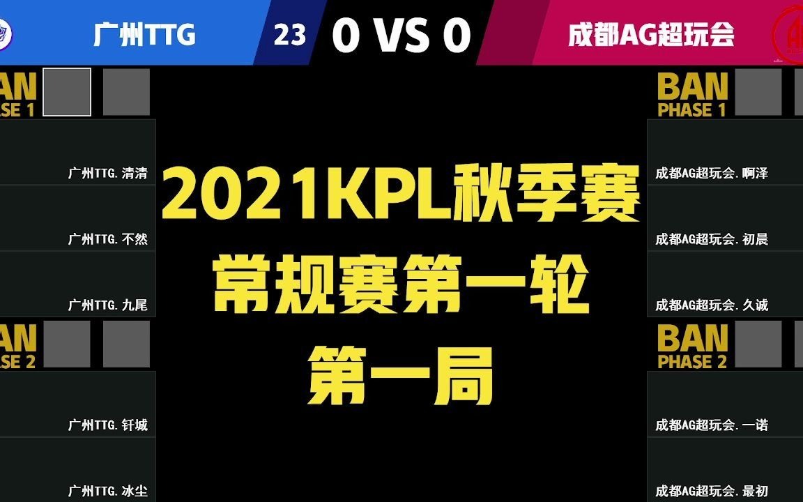 【BP模拟】使用自制BP软件模拟KPL秋季赛广州TTG对战成都AG超玩会的BP哔哩哔哩bilibili王者荣耀