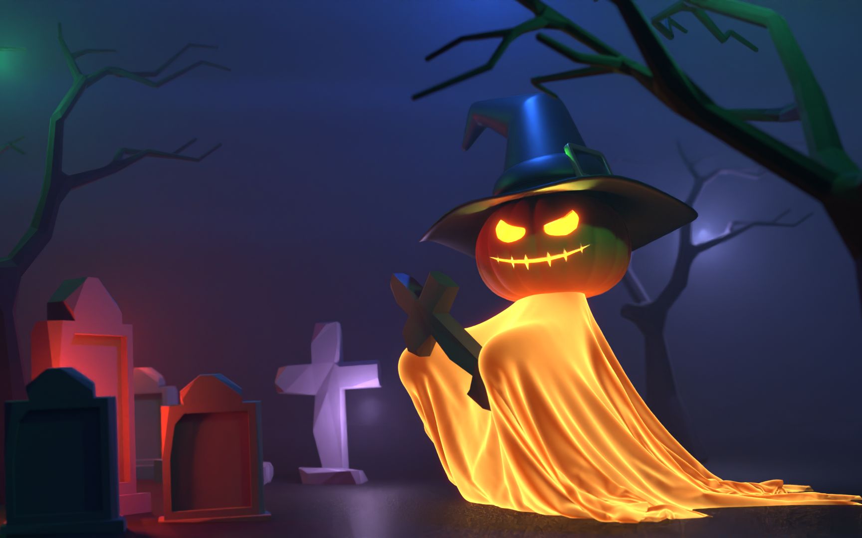 每天一个blender小练习 | 万圣节南瓜怪物