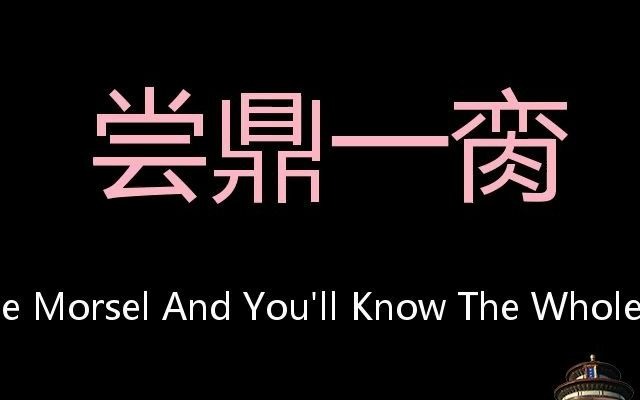 尝鼎一脔 Chinese Pronunciation try one morsel and you'll know the whole potful哔哩哔哩bilibili