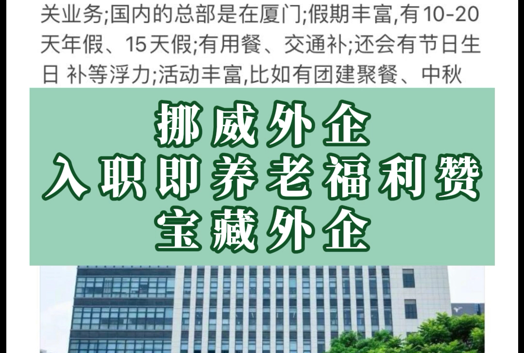 真的还有人不知道冷门又小众的挪威外企,既稳健又好进吗?哔哩哔哩bilibili