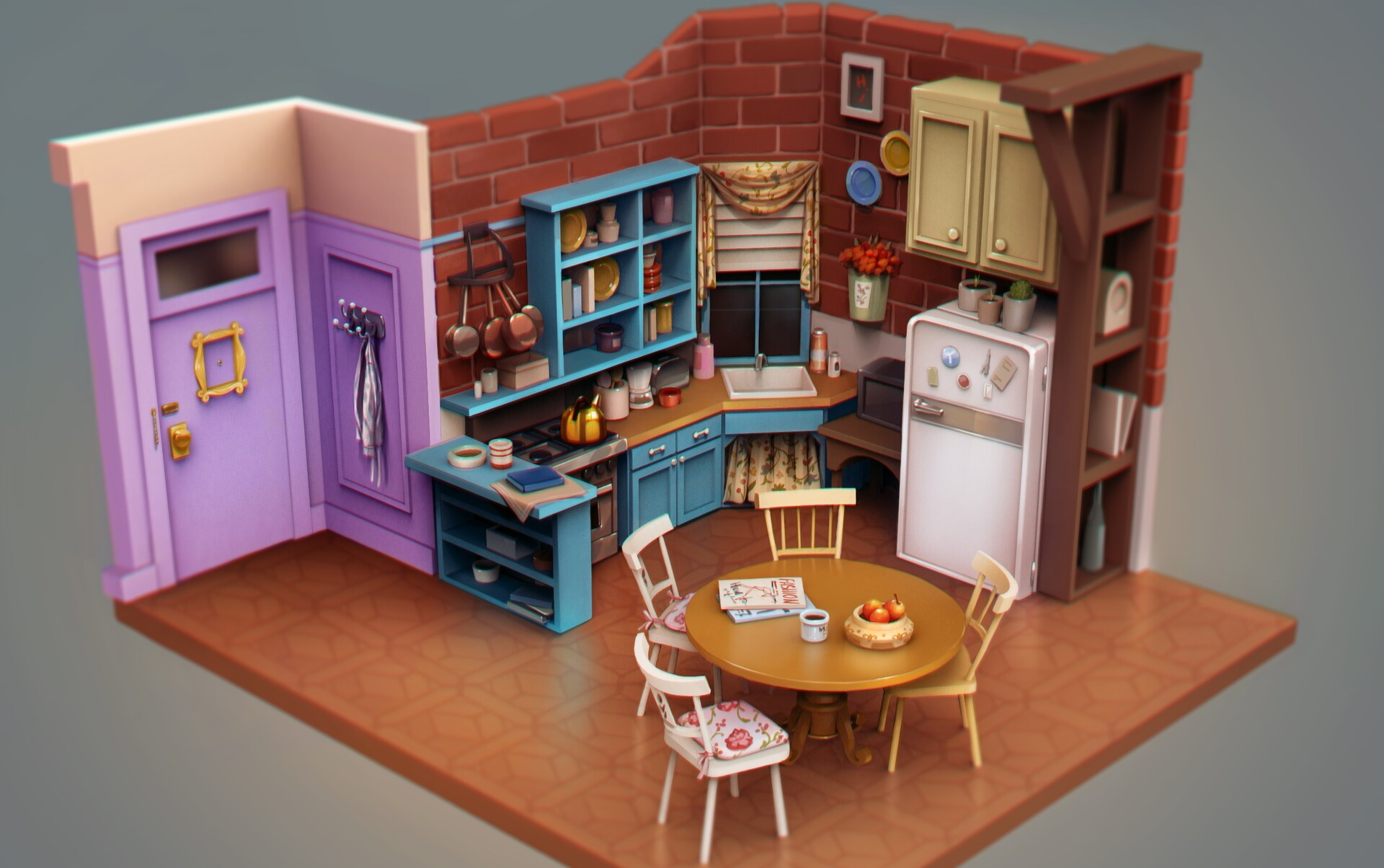 活动  【3dmax游戏建模】室内场景模型搭建技巧讲解,温馨的室内厨房