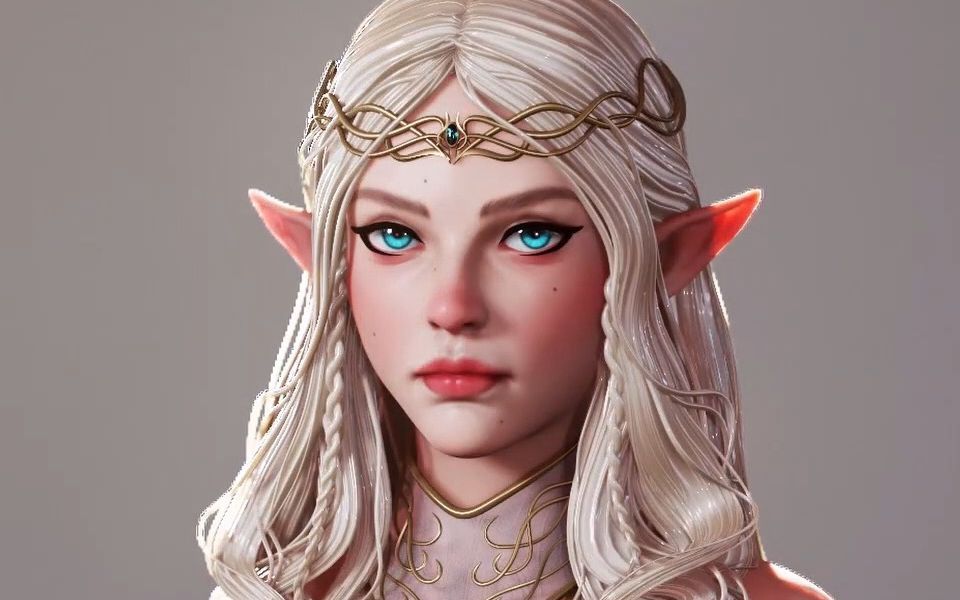 3d女性精灵人物建模大型到细节思路技巧_哔哩哔哩_bilibili